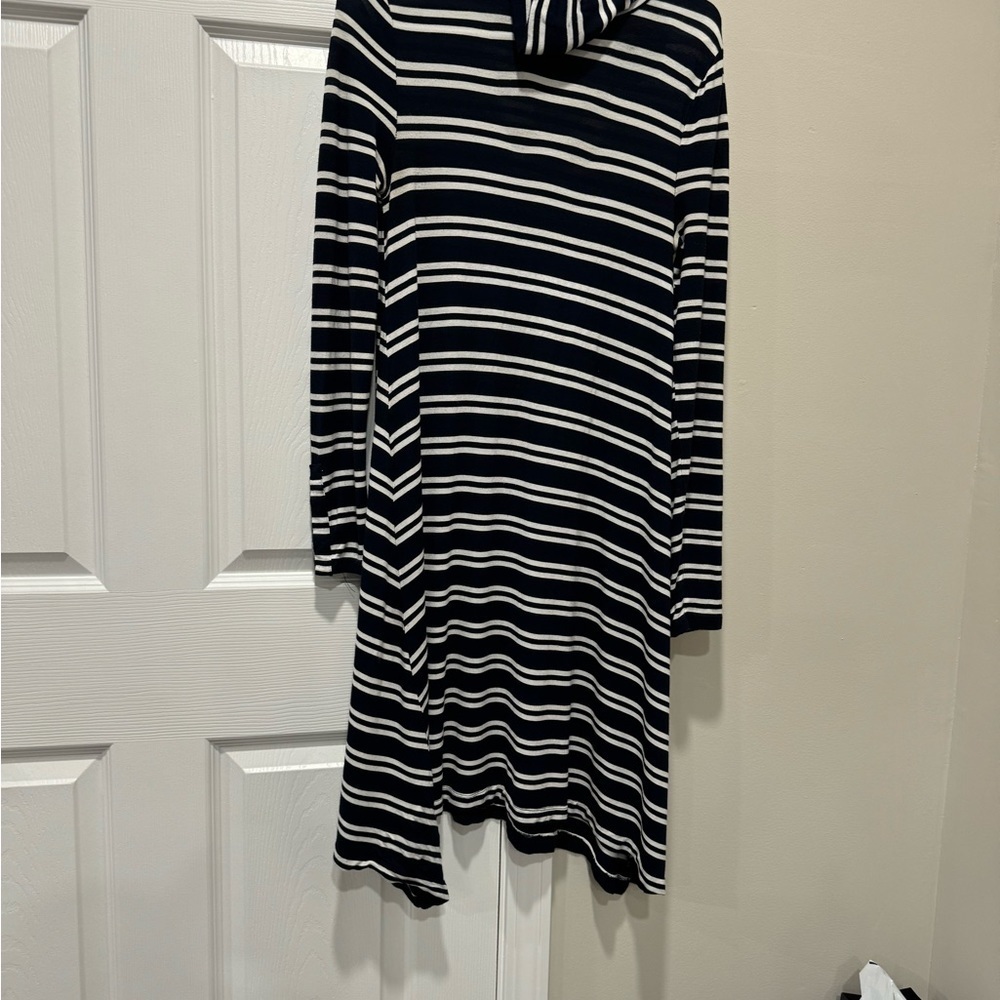 Anthropologie Maeve blue & white striped turtleneck dress size Small . - Picture 5 of 13